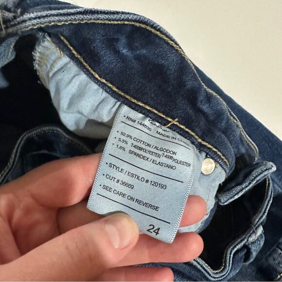 Kancan Dark Wash High Rise Distressed Skinny Jeans Size 24 - Picture 7 of 10